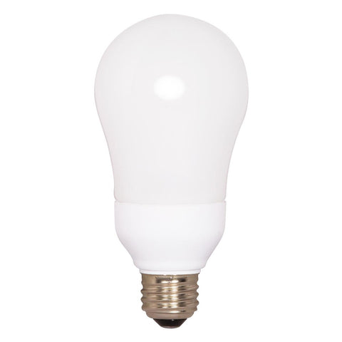 Satco S7291 15A19/E26/2700K/120V 15 Watt A19 Compact Fluorescent 2700K 82 CRI Medium base 120 Volt