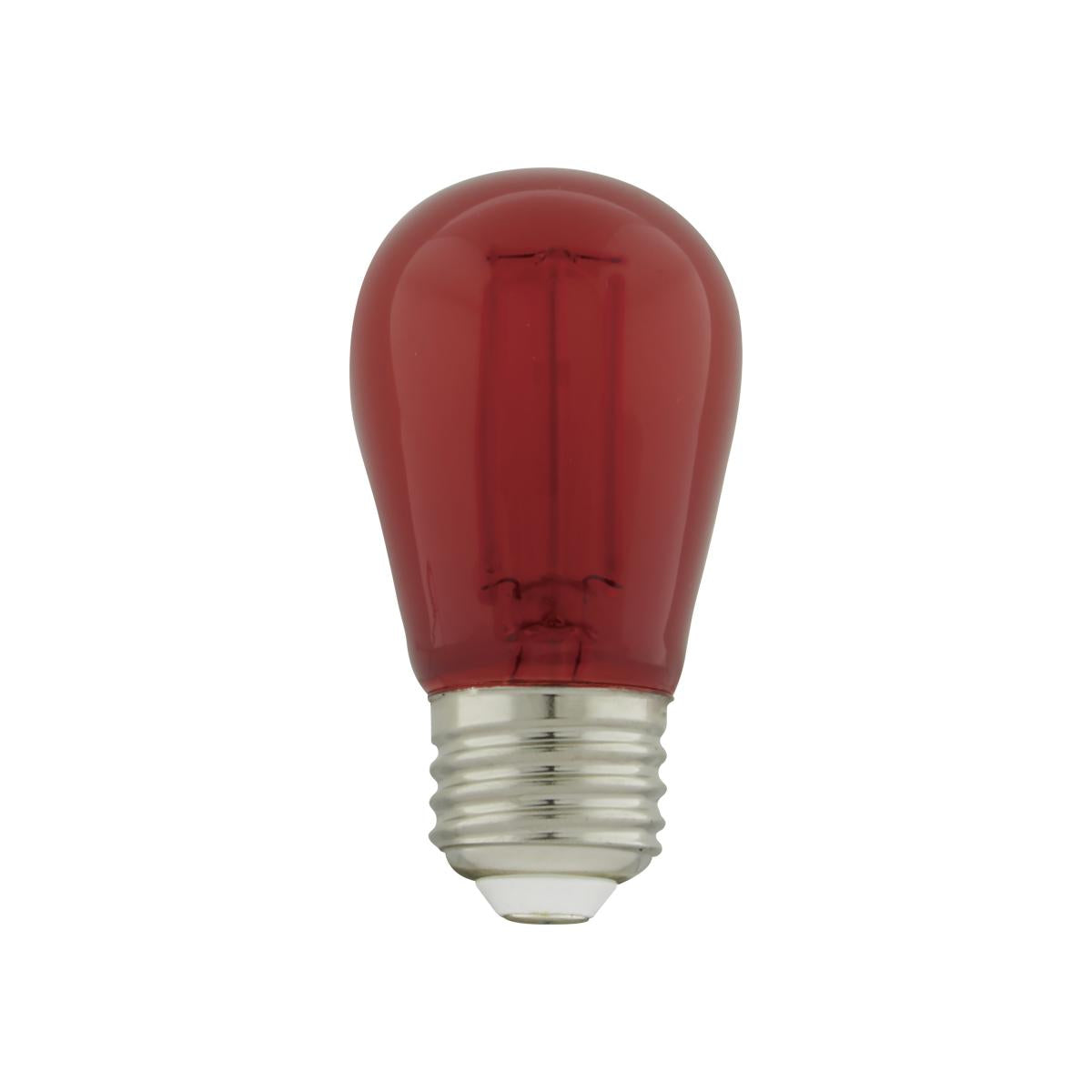 Satco S8022 1W/LED/S14/RED/120V/ND/4PK 1 Watt S14 LED Filament Red Transparent Glass Bulb E26 Base 120 Volt Non-Dimmable Pack of 4