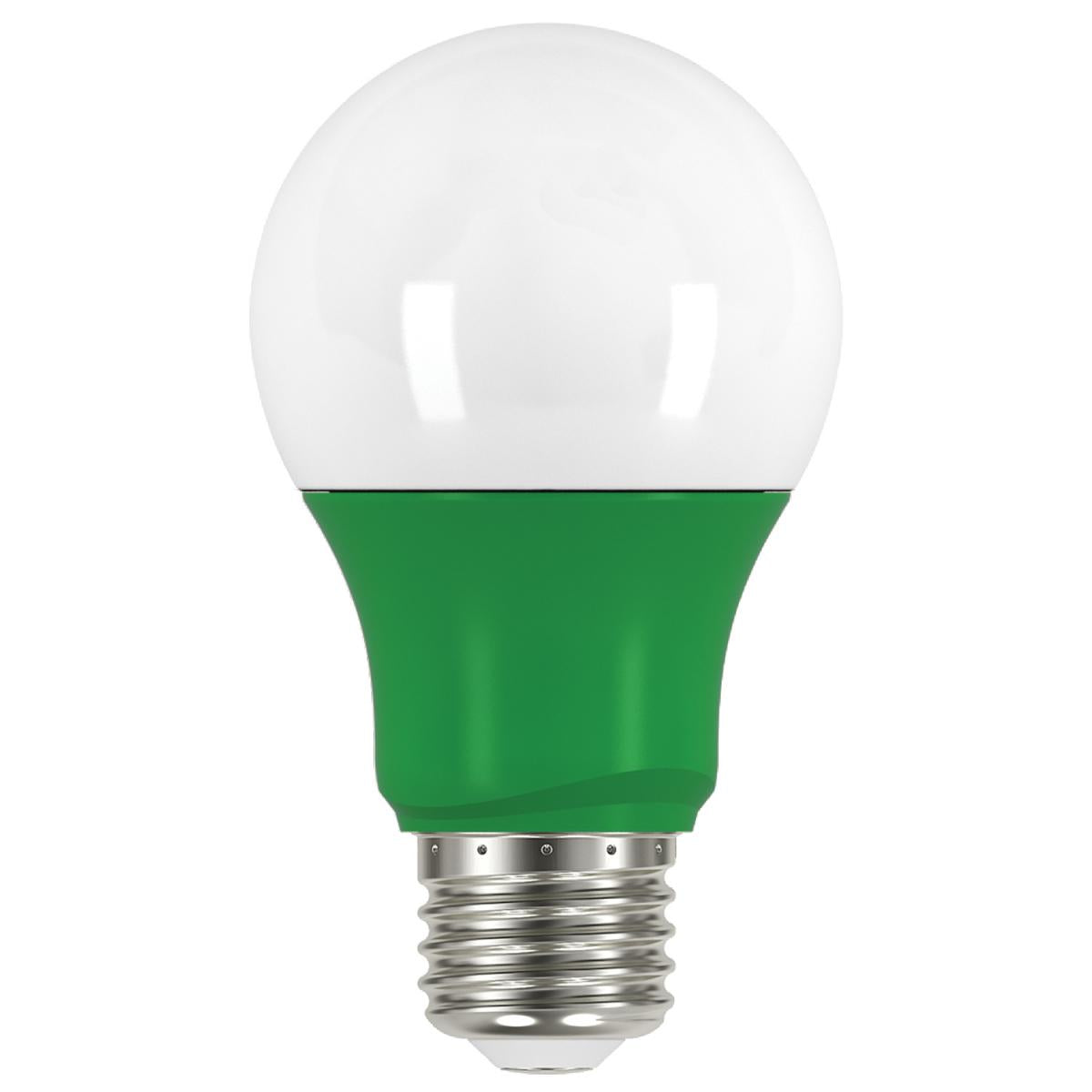 Replacement for Satco S9643 2A19/LED/GRN/120V 2 Watt A19 LED Green when lit Medium base 120 Volt