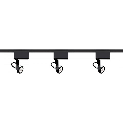 Satco TK315 3 Light - MR16 - Gimbal Ring Track Kit - 4 foot Track - Low Voltage - Black
