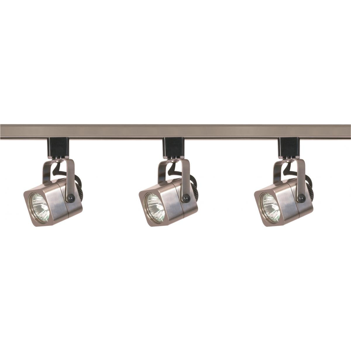 Satco TK347 3 Light - MR16 - Square Track Kit - 4 foot Track - Line Voltage - Brushed Nickel