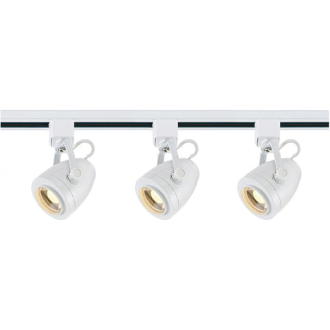 Satco TK413 Track Lighting Kit - 12 Watt LED - 3000K - 4 foot Track - 36 degree - Pinch back shape - White finish