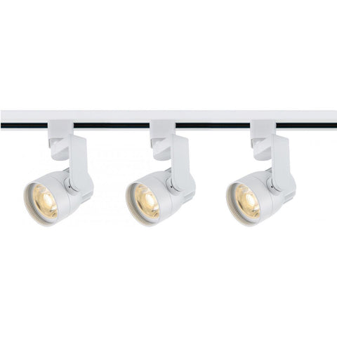 Satco TK423 Track Lighting Kit - 12 Watt LED - 3000K - 4 foot Track - 36 degree - Round shape with angle arm - White finish