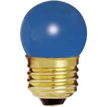 Satco S4508 Satco 7-1/2S11/B 7.5 Watt 120 Volt S11 Medium Base Ceramic Blue Incandescent Carded Light Bulb