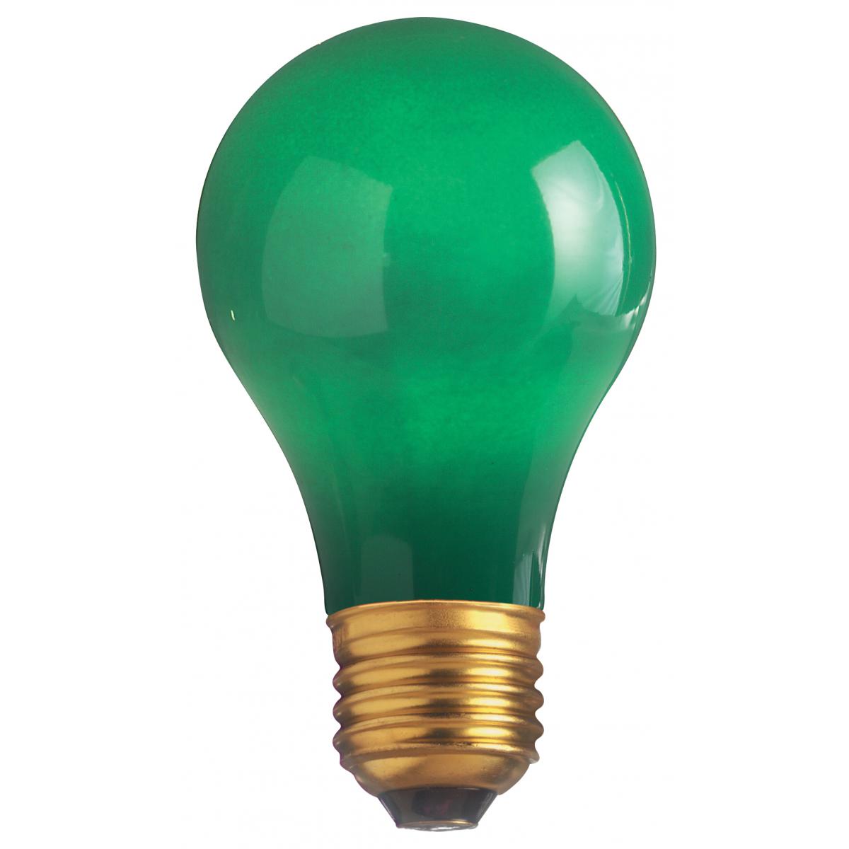 Satco S6091 25 Watt 130 Volt Ceramic Green A19 Medium E26 Base