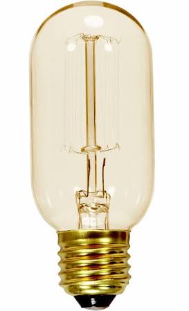 Satco S2420 40T9/GOLD/9S/E12/120V Vintage 40W T9 Candelabra Base