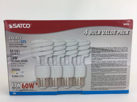 Satco S6273 18T2/E26/5000K/120V/3PK 18W T2 5000K Spiral - 3 PACK