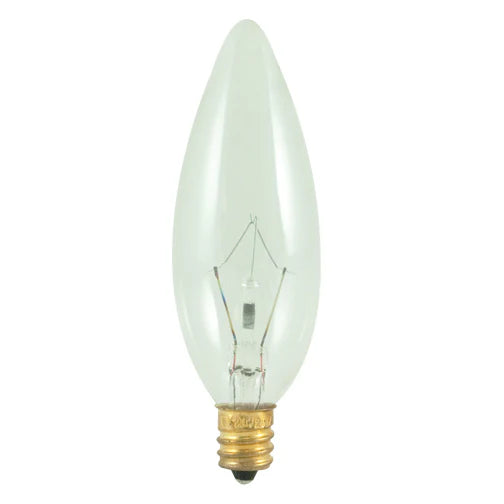 Bulbrite 400125 25CTC/25/3 25W CANDLEABRA TORPEDO B8 CLEAR 130V