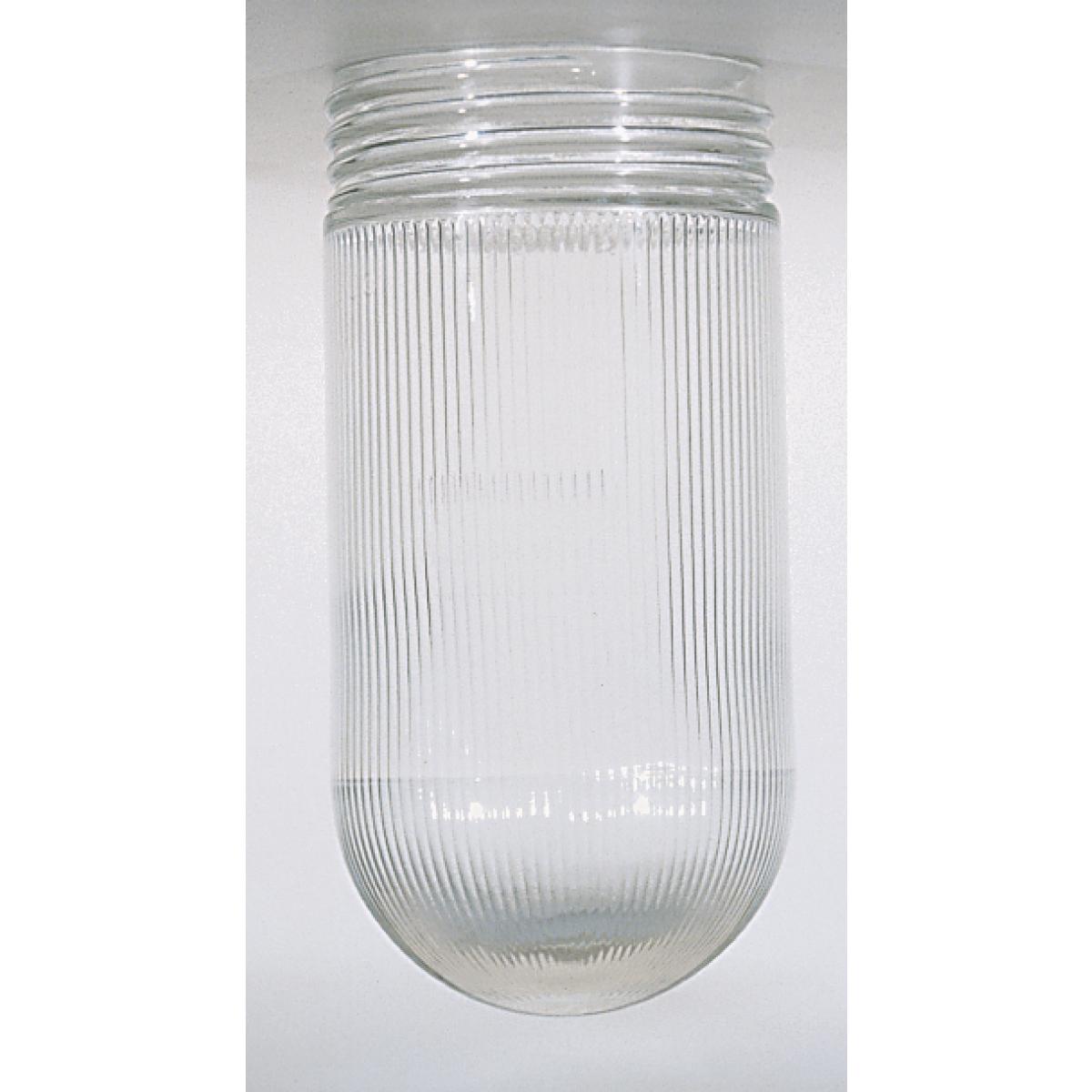 Satco 50-547 Clear Ribbed Glass Jelly Jar Shade Diameter 3-11/32 inch Screw Fitter 3-11/64 inch Height 6-15/16 inch