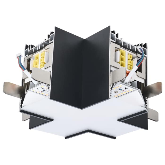 Satco 65-1284 LED X-CONNECTOR LINEAR SYSTEM Momentum X-Connector for LED Linear System Black