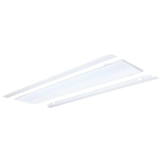 Satco 65-1300 40/30/20 Watt LED 1x4 Center Basket Troffer Retrofit Kit  35K/4K/5K CCT  Dimmable  120-277 Volt  Matte White Finish