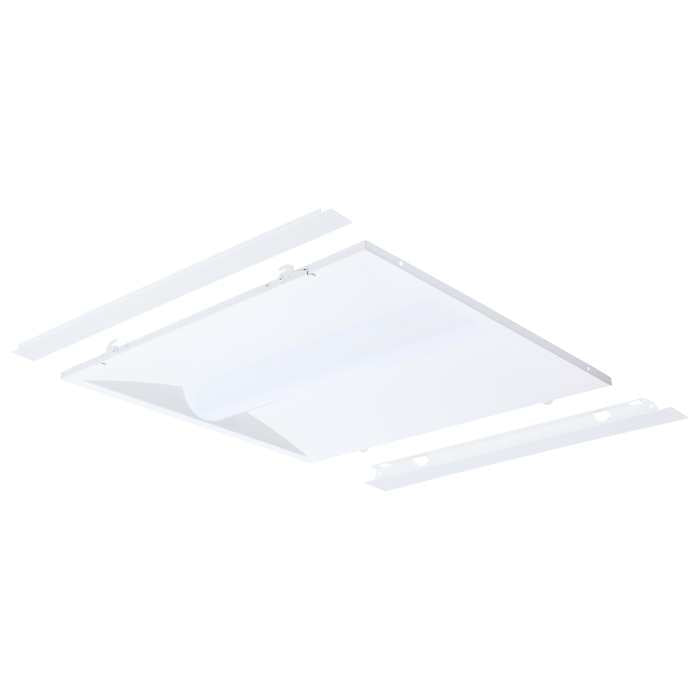 Satco 65-1301 40/30/20 Watt LED 2x2 Center Basket Troffer Retrofit Kit  35K/4K/5K CCT  Dimmable  120-277 Volt  Matte White Finish