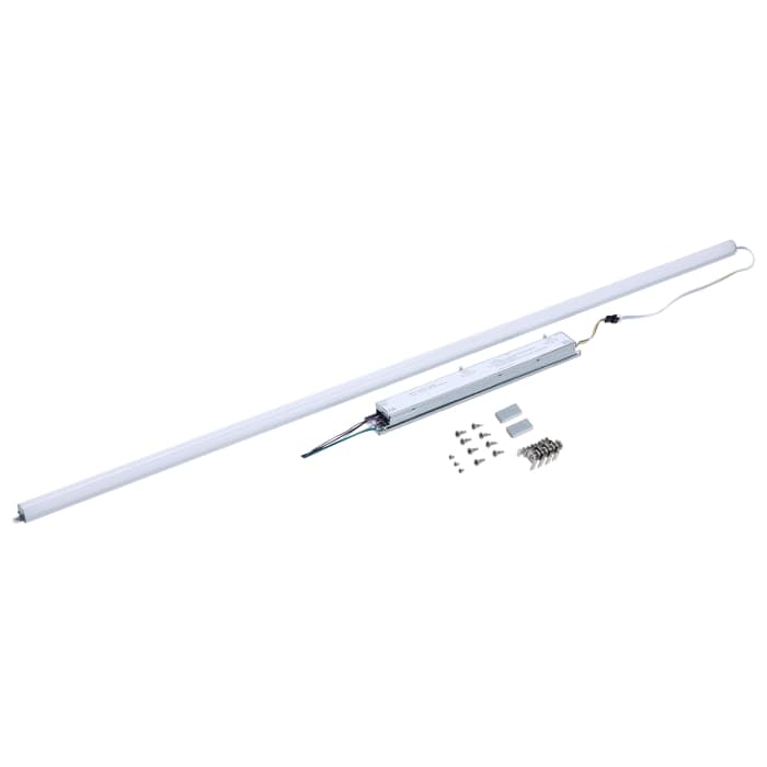 Satco 65-1333 30W/25W/20W/15W/10W Wattage Selectable LED Light Bar Retrofit Kit  3000K/3500K/4000K/5000K/6500K CCT Selectable  1-Bar  4 Feet  120-277 Volt  Silver Finish