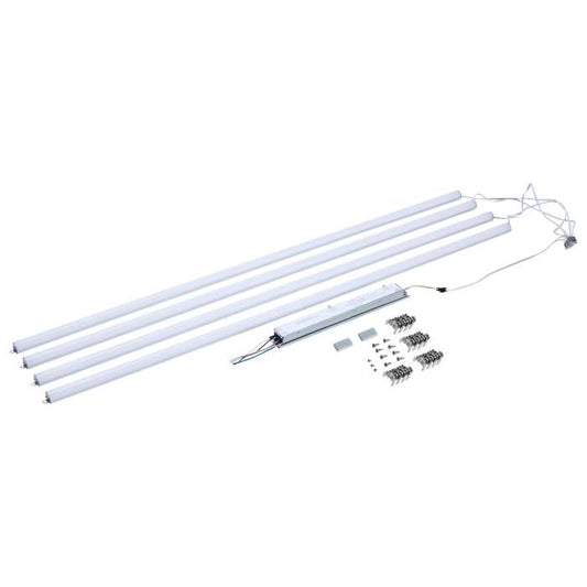 Satco 65-1337 50W/45W/40W/35W/30W Wattage Selectable LED Light Bar Retrofit Kit  3000K/3500K/4000K/5000K/6500K CCT Selectable  4-Bars  4 Feet  120-277 Volt  Silver Finish