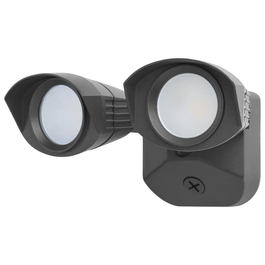 Satco 65-1404 20 Watt LED Dual Head Security Flood Light  7.64 x 7.05 x 4.65  80 CRI  3000K/4000K/5000K CCT  Black Finish  Wet Location Rated