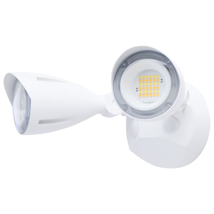 Satco 65-1410 20 Watt LED Dual Head Security Flood Light  9.61 x 7.32 x 4.29  80 CRI  3000K/4000K/5000K CCT  White Finish  Wet Location Rated