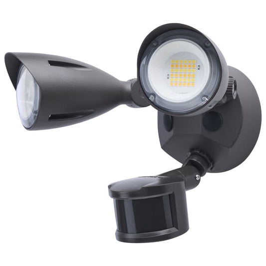 Satco 65-1413 20 Watt LED Dual Head Security Flood Light 80 CRI  3000K/4000K/5000K CCT  Bronze Finish  Wet Location Rated