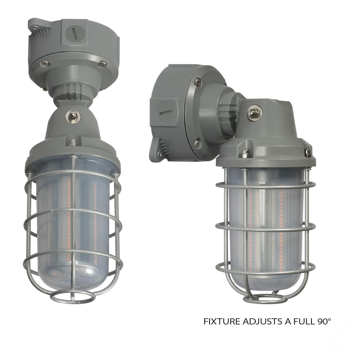 Satco 65-171 LED Adjustable Vapor Tight Fixture 20W 3000K Gray Finish 100-277V