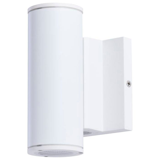 Satco 65-1759 10 Watt  3K/4K/5K CCT Selectable  2 Light Small Wall Sconce  Up and Down Installation  White Finish  120-277 Volt