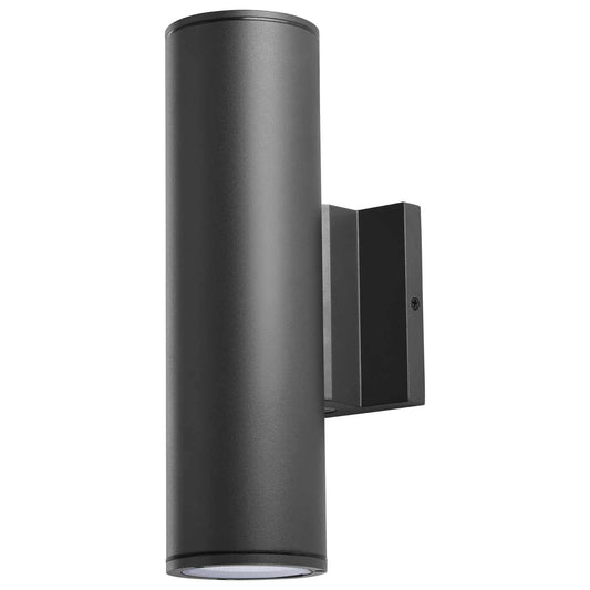 Satco 65-1763 20 Watt  3K/4K/5K CCT Selectable  2 Light Medium Wall Sconce  Up and Down Installation  Black Finish  120-277 Volt