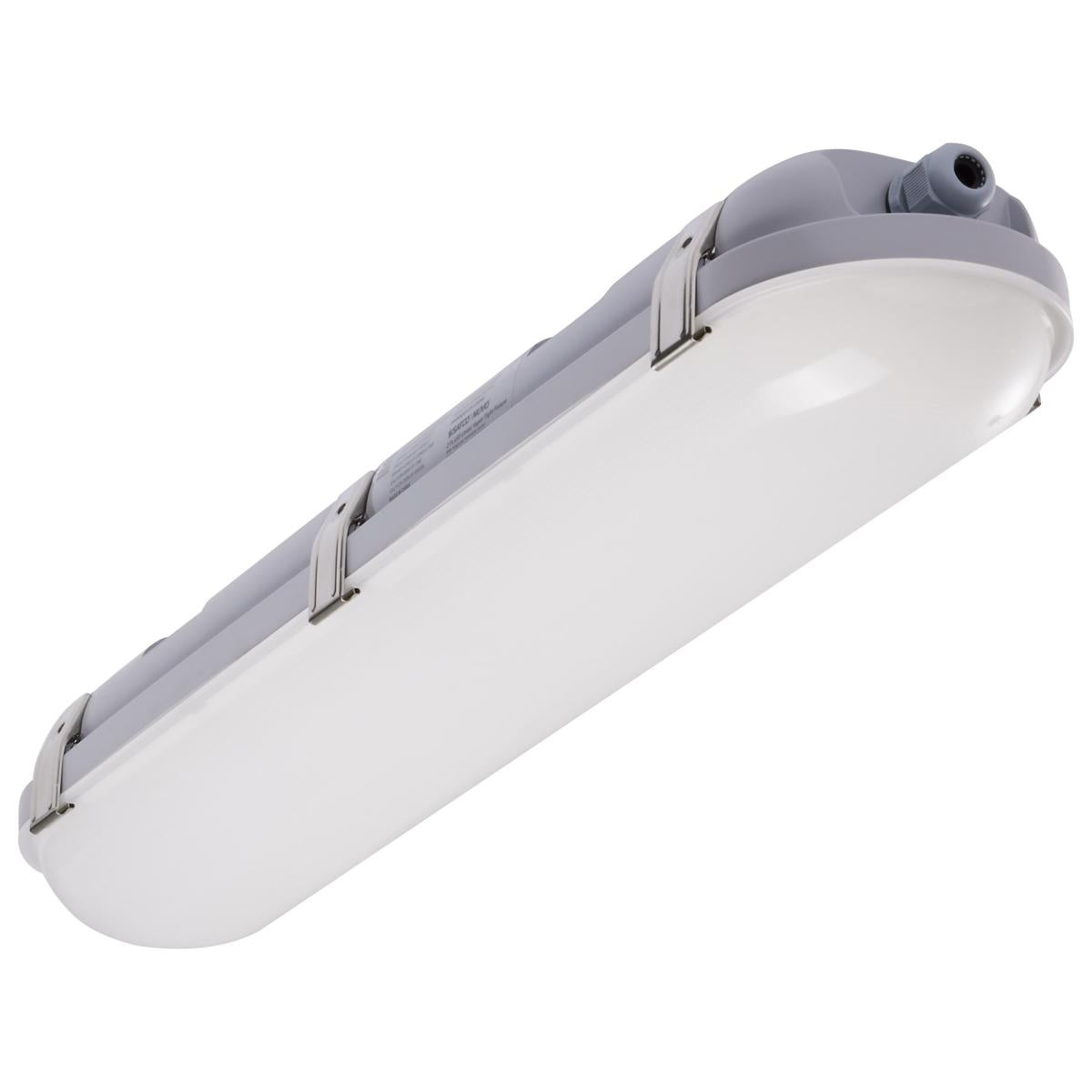 Satco 65-820R1 2 Foot 20 Watt Vapor Proof Linear Fixture CCT Selectable IP65 and IK08 Rated 0-10V Dimming 120V-347V