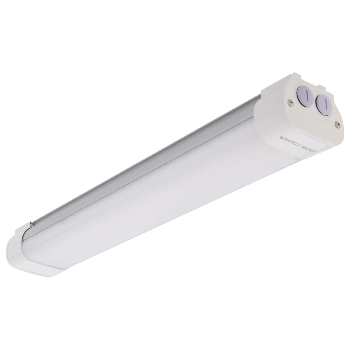 Satco 65-832 2 Foot 20 Watt LED Tri-Proof Linear Fixture with Integrated Microwave Sensor CCT Selectable IP65 and IK08 Rated