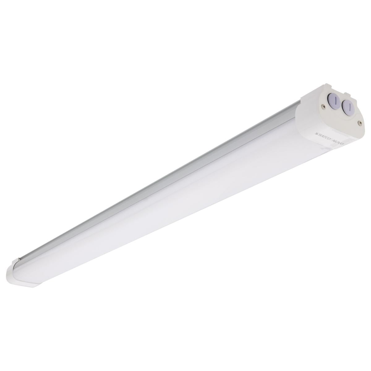 Satco 65-833 4 Foot LED Tri-Proof Linear Fixture with Integrated Microwave Sensor CCT & Wattage Selectable IP65 and IK08 Rated
