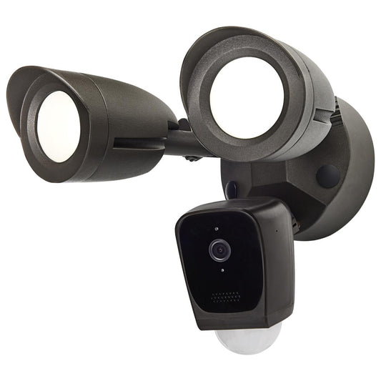 Satco 65-902R1 BULLET SEC LGT W/ CAMERA - BZ Starfish; Bullet SMART Security Light w/Camera; 20 Watt; 3000K CCT; Bronze Finish; 120-277 Volt