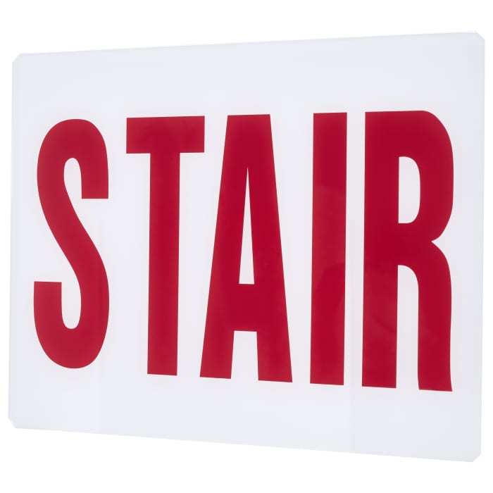 Satco 67-324 Exit Sign Panel Accessory White Glass Panel Red STAIR Signage No Arrows For Use with Steel Chicago Signs and Combos