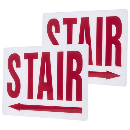 Satco 67-334 Exit Sign Double-Sided Panel Kit Accessory Two White Glass Panels Red STAIR Signage One Panel Has Right Direction Arrow The Other Panel Has a Left Direction Arrow For Use with Steel Chicago Signs and Combos
