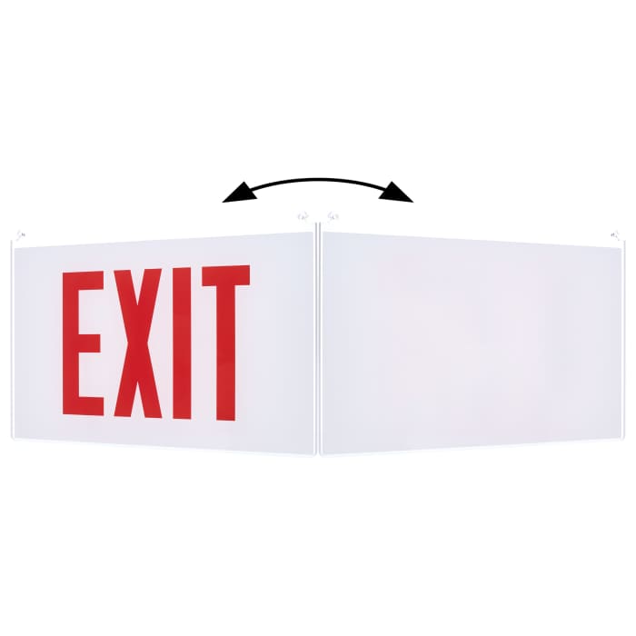 Satco 67-360 Edge Lit Exit Sign Panel Accessory White Single-Face Plastic Panel Red EXIT Signage No Arrows For Use with Edge Lit Chicago Signs and Combos