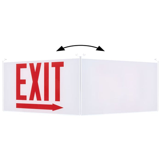 Satco 67-361 Edge Lit Exit Sign Panel Accessory White Single-Face Plastic Panel Red EXIT Signage Right Direction Arrow For Use with Edge Lit Chicago Signs and Combos
