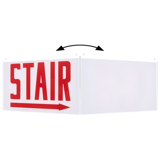 Satco 67-365 Edge Lit Exit Sign Panel Accessory White Single-Face Plastic Panel Red STAIR Signage Right Direction Arrow For Use with Edge Lit Chicago Signs and Combos
