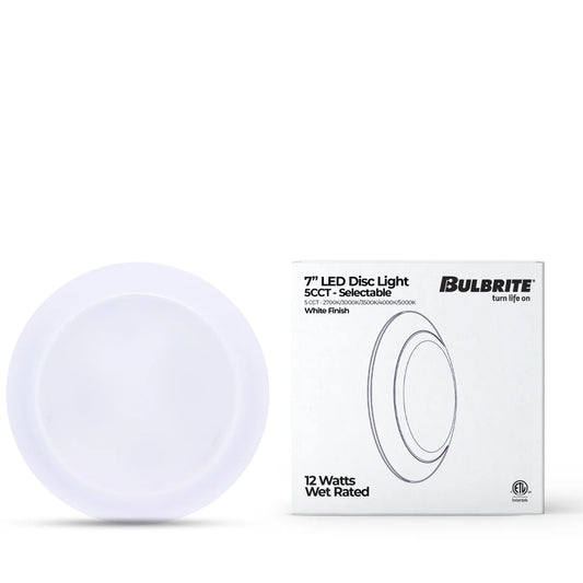 Bulbrite 773286 LED12DISC/7/930/J/WHRD/D 12W LED 7" ROUND DISC LIGHT 3000K WHITE PLASTIC JA8
