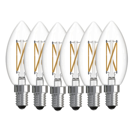 Bulbrite 776229 LED4B11/27K/FIL/D/B/2/6P 4.1W B11 E12 120V 2700K - 6 PACK