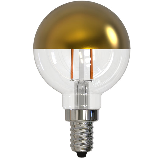 Bulbrite 776921 LED2G16/27K/FIL/HG/3 2.5W LED G16 2700K FILAMENT HALF GOLD E12 FULLY COMPATIBLE DIMMING