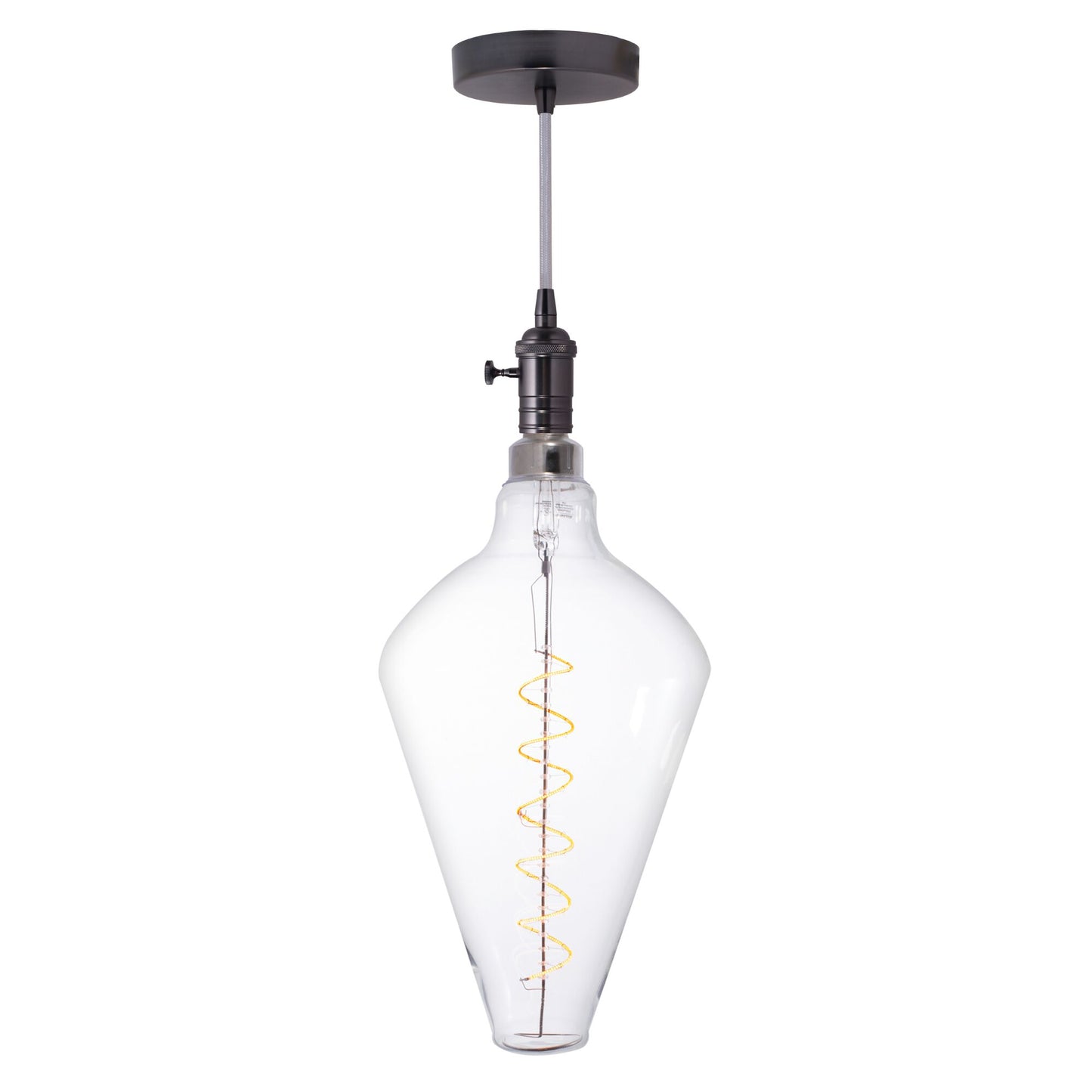 Bulbrite 810166 LED4DIA/22K/FIL/PEND/HW/VINTAGE/GM-SILV 4W 120V DIA E26 2200K