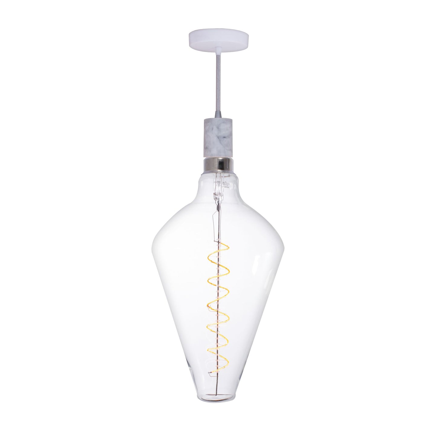 Bulbrite 810174 LED4PS52/22K/FIL/PEND/HW/NAT/WHT-SILV 4W 120V PS52 E26 2200K