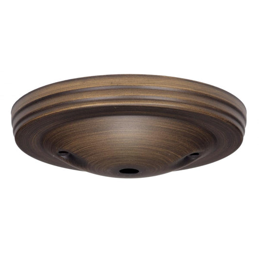 Satco 90-1891 Smooth Canopy Kit And Matching Hardware Dark Antique Brass Finish 5" Diameter 7/16" Center Hole 2-8/32 Bar Holes