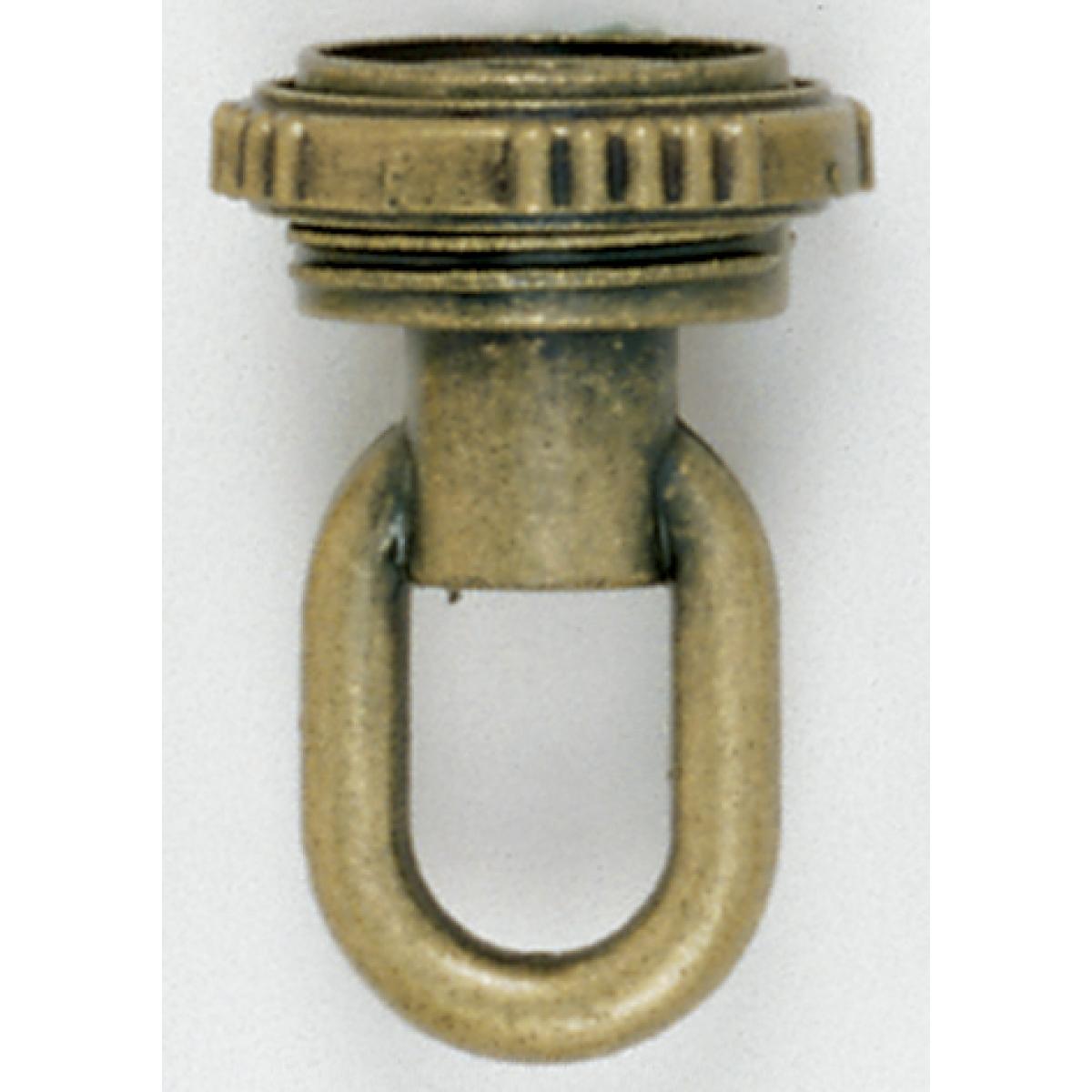 Satco 90-336 1/4 IP Matching Screw Collar Loop With Ring 25lbs Max Antique Brass Finish