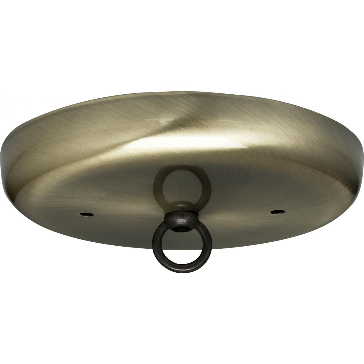 Satco 90-892 Contemporary Canopy Kit Antique Brass Finish 5" Diameter 7/16" Center Hole 2-8/32 Bar Holes Includes Hardware 10lbs Max