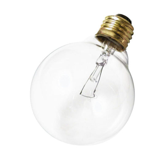 Satco A3647 25W G25 STD CLR 25 Watt G25 Incandescent; Clear; 3000 Average rated hours; 180 Lumens; Medium base; 130 Volt