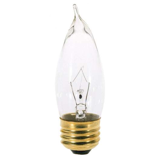 Satco A3664 25W TT STD CLR 130V 25 Watt CA10 Incandescent; Frost; 2500 Average rated hours; 200 Lumens; Medium base; 130 Volt
