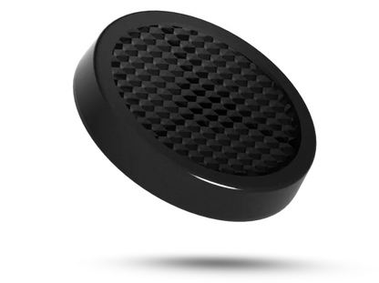 Related accessory photo showing a black Soraa SNAP 4 inch honeycomb louver for beam control