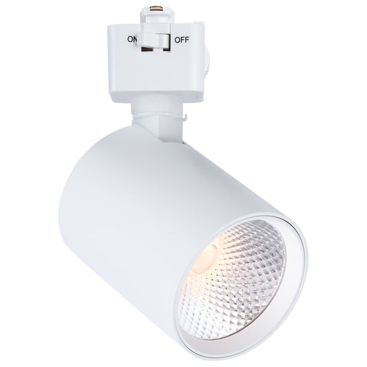 Satco JH5061 8 Watt LED Track Head  2700K/3000K/3500K/4000K/5000K CCT Selectable  Dim to Warm  J Style  36 Degree Beam Angle  120 Volt  White  Round