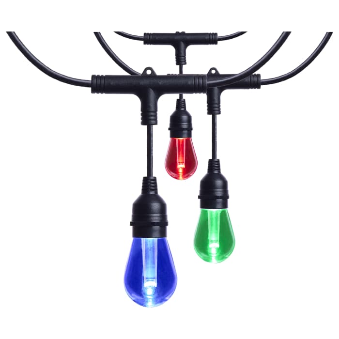 Satco S11191 48FT/LED/SL/S14/SF/RGBTW/120V Starfish 48 Foot LED String Light 15-S14 Lamps IOT RGBTW Black 120 Volt