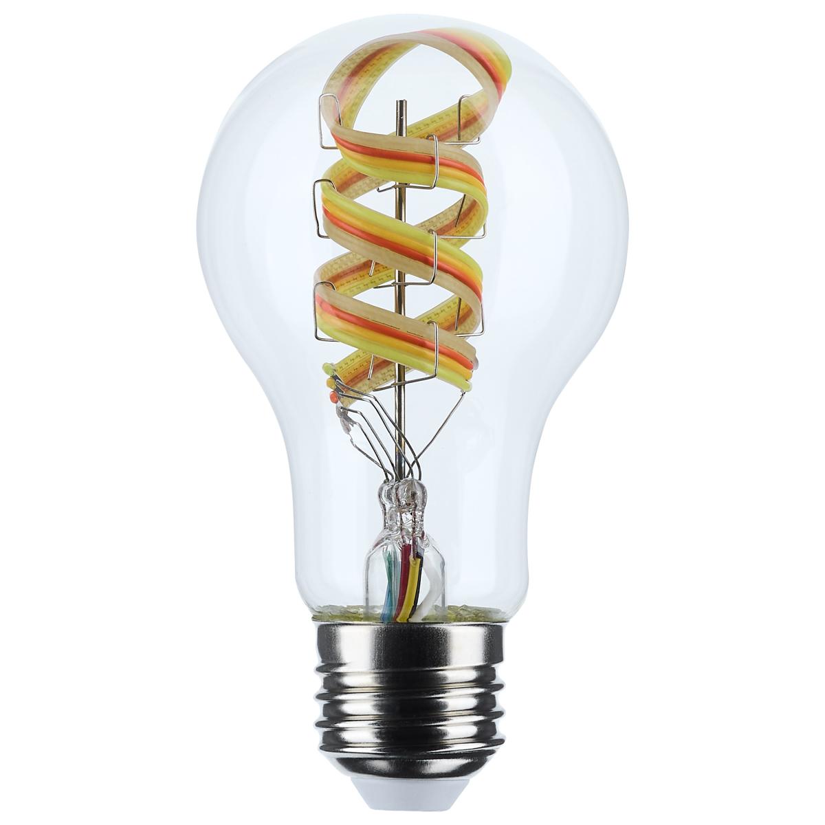 Satco S11241 A19/6W/LED/RGBTW/CL 6 Watt; A19 LED; 2700K-5000K RGB/Tunable White; Starfish IOT; Clear; Medium Base; 120 Volt
