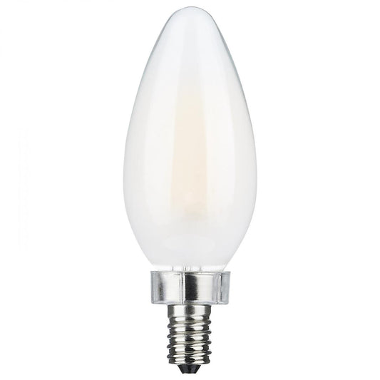 Satco S11346 8 Watt C11 LED Frosted Finish Candelabra Base 3000K 90 CRI 800 Lumens 120 Volt