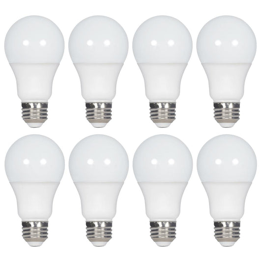 Satco S11460 9 Watt A19 LED 2700K Non-Dimmable E26 80 CRI 8-pack