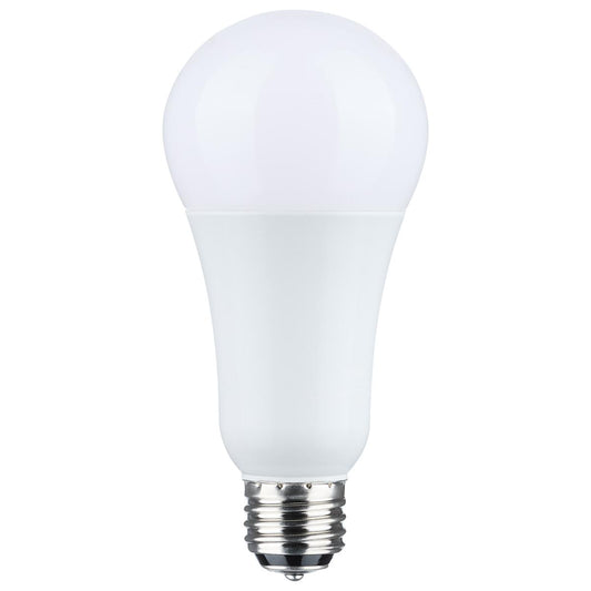 Satco S11515 5/14/20 Wattage Selectable A21 LED 3-Way Lamp White Finish 2700K CCT Medium Double Contact Base 120 Volt